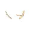 Ania Haie "Gold Bezel Beaded Stone Stud" Earrings