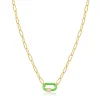 Ania Haie "Neon Green Enamel Carabiner" Necklace
