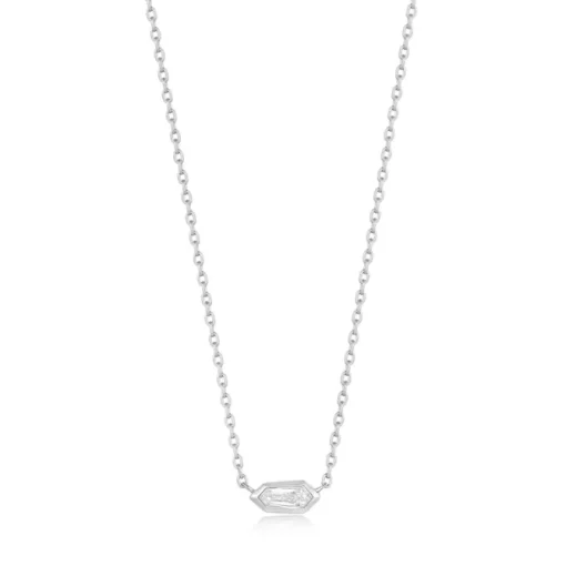 Ania Haie "Silver Sparkle Emblem Chain" Necklace