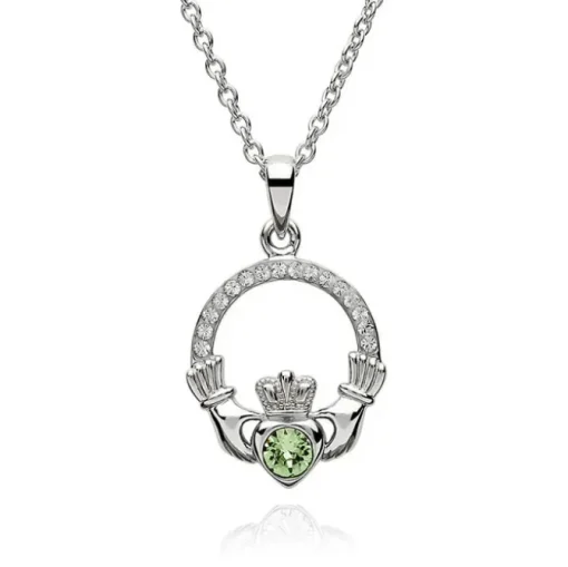 Claddagh AUGUST Birthstone Necklace