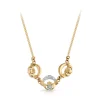 Claddagh 9K Gold CZ Claddagh Necklace in Pave stone setting