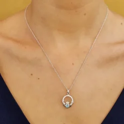 Claddagh MARCH Birthstone Necklace