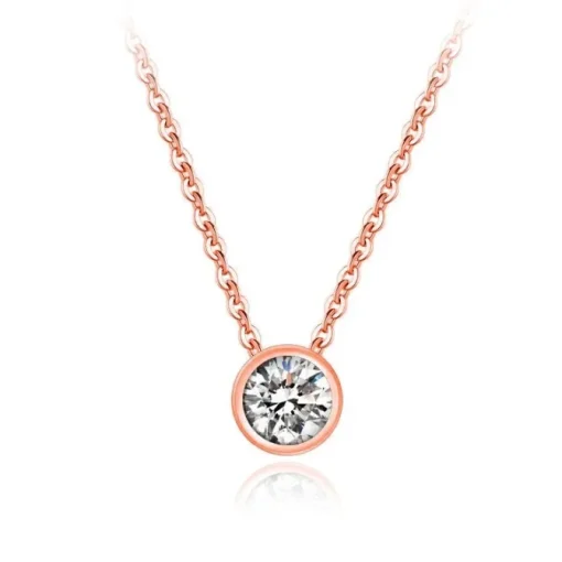 9CT ROSE GOLD CZ SLIDER NECKLACE