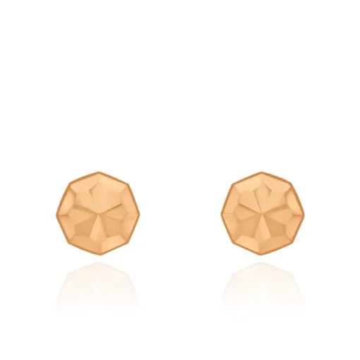 9CT ROSE GOLD DIAMOND CUT OCTAGONAL STUD EARRINGS