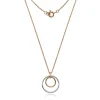 9ct ROSE GOLD TWO TONE DOUBLE RING NECKLACE