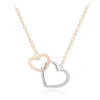 9ct ROSE GOLD TWO TONE LINKED HEART NECKLACE