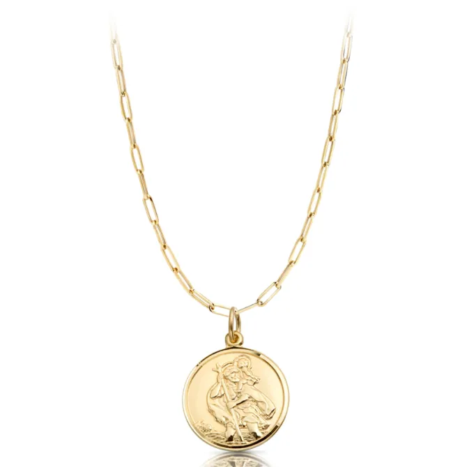 9ct St Christopher Medal & Paper Chain