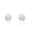 9CT WHITE GOLD DIAMOND CUT OCTAGONAL STUD EARRINGS