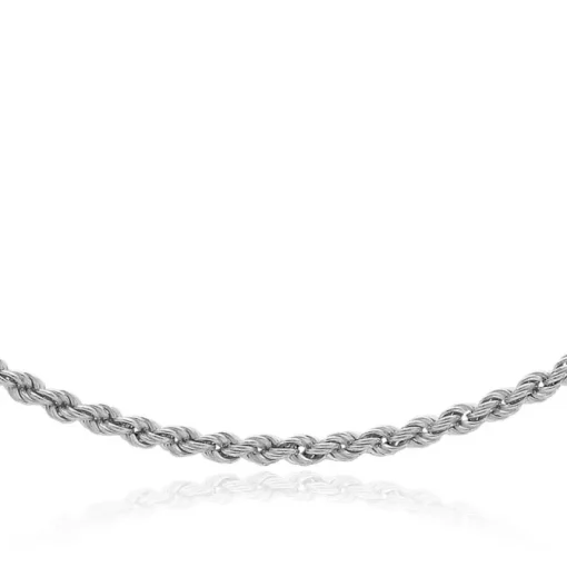 9CT WHITE GOLD HOLLOW ROPE CHAIN Necklace