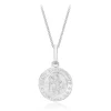 9CT WHITE GOLD ST CHRISTOPHER ROUND SATIN PENDANT