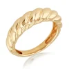 9CT YELLOW GOLD CHUNKY TWIST DOME RING