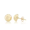 9CT YELLOW GOLD DIAMOND CUT HALF-BALL STUD EARRINGS