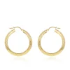 9CT Yellow Gold Diamond Cut Creole Earrings