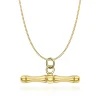 9CT YELLOW GOLD 'DOG BONE' T-BAR PENDANT AND CURB CHAIN Necklace