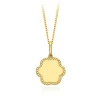 9CT YELLOW GOLD DOTTED-EDGE-FLOWER PENDANT