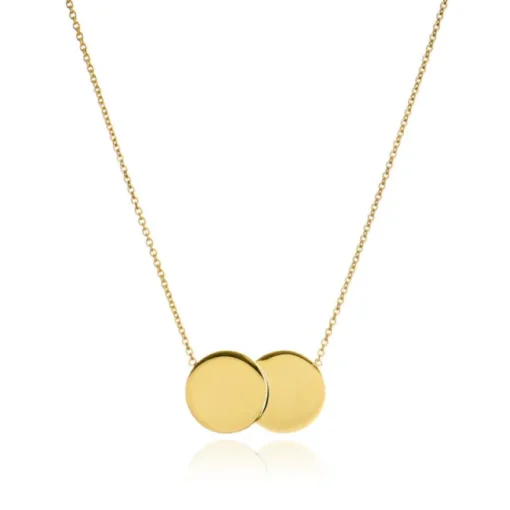 9ct Yellow Gold Double Disc Necklace