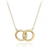 9ct YELLOW GOLD LINKED RING NECKLACE