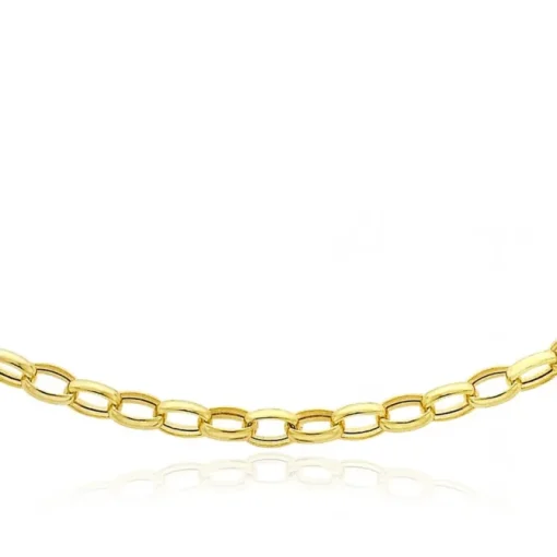 9CT YELLOW GOLD OVAL BELCHER CHAIN NECKLACE