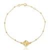 9ct Yellow Gold Rainbow Petal Adjustable Trace and Ball Bracelet