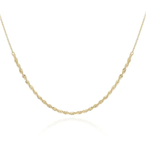 9CT YELLOW GOLD ROPE AND TRACE ADJUSTABLE CHAIN