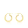 9CT YELLOW GOLD ROUND-TUBE POLISHED HOOP CREOLE EARRINGS