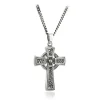 MENS STERLING SILVER OXIDISED CELTIC CROSS PENDANT Necklace