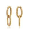 Rebecca Yellow Gold Diva Double Striped Mesh Stud Earrings