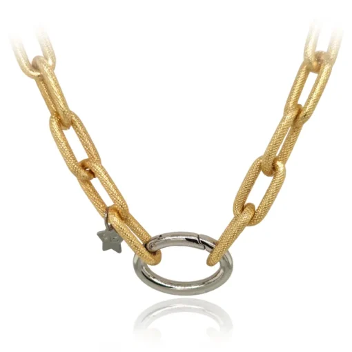 Rebecca Yellow Plated Textured Diva Necklace