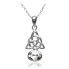 SILVER CELTIC KNOT WITH ZIRCONIA STONE NECKLACE