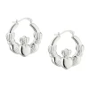 Silver Claddagh Hoop Earrings