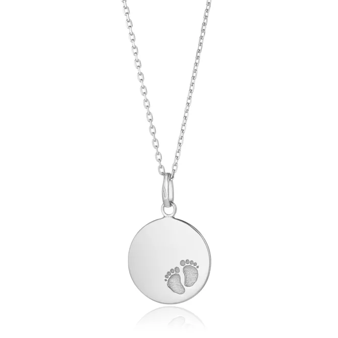 Sterling Silver Baby Footprint Necklace