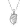 Sterling Silver Celtic Harp Necklace