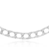 STERLING SILVER DIAMOND CUT SQUARE CURB CHAIN Necklace