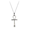 Sterling Silver Large Egyptian Ankh Cross Pendant Necklace