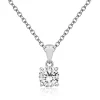 Sterling Silver 5mm CZ Pendant and Trace Chain Necklace