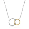 Sterling Silver Two Tone CZ Ring Necklace
