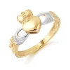 Two Tone Gold Claddagh Ring With Celtic Design