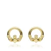 Yellow Gold Claddagh Stud Earrings